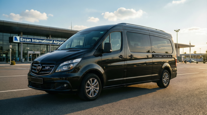 KKTC VIP transfer hizmeti için Ercan Havalimanı’nda lüks araç